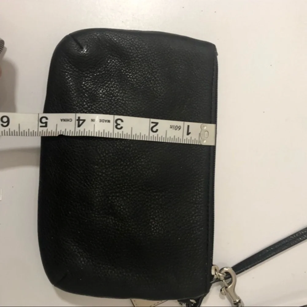 Coach black leather turnlock wristlet